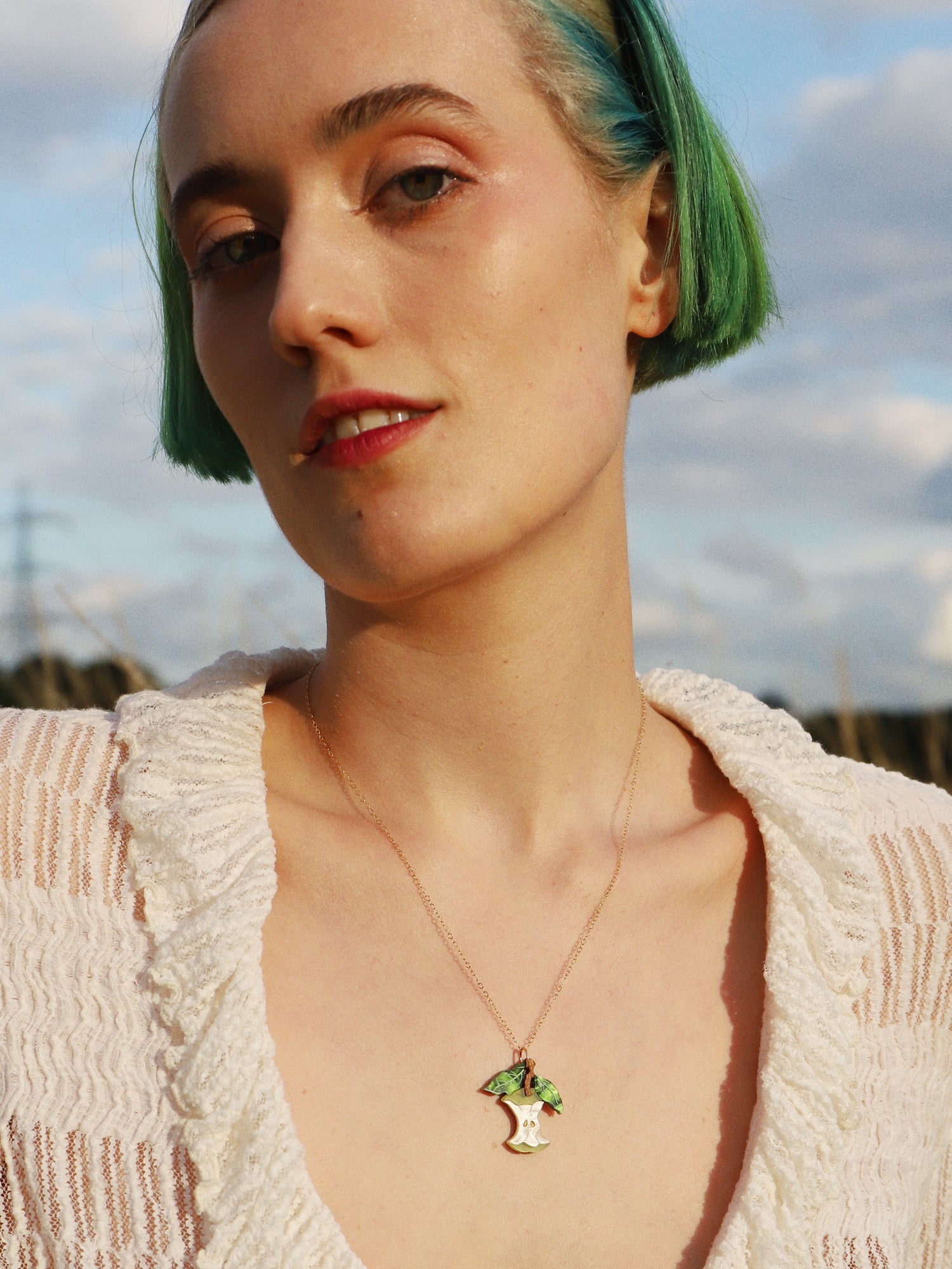 Apple Necklace in Green