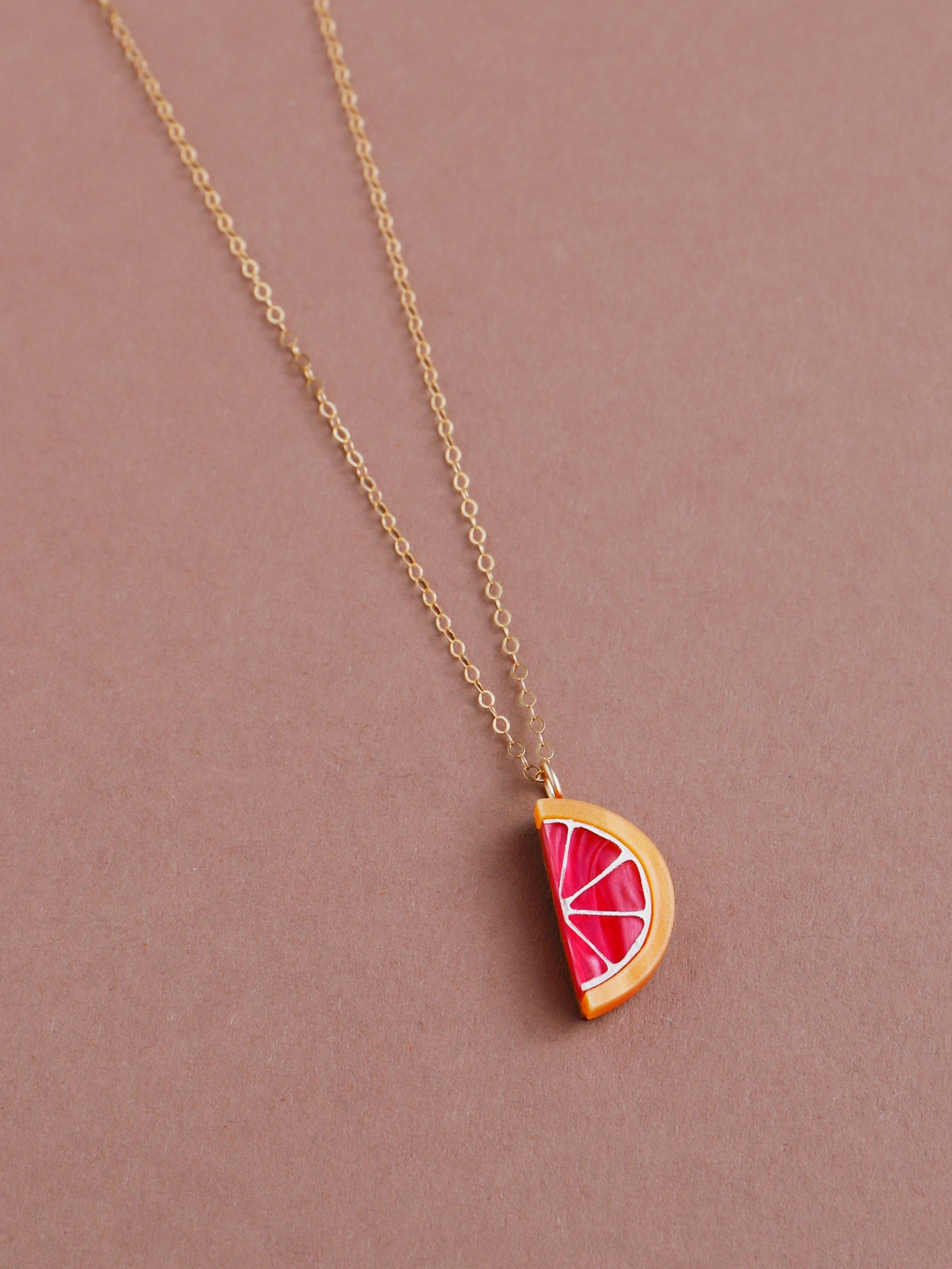 Grapefruit Slice Necklace