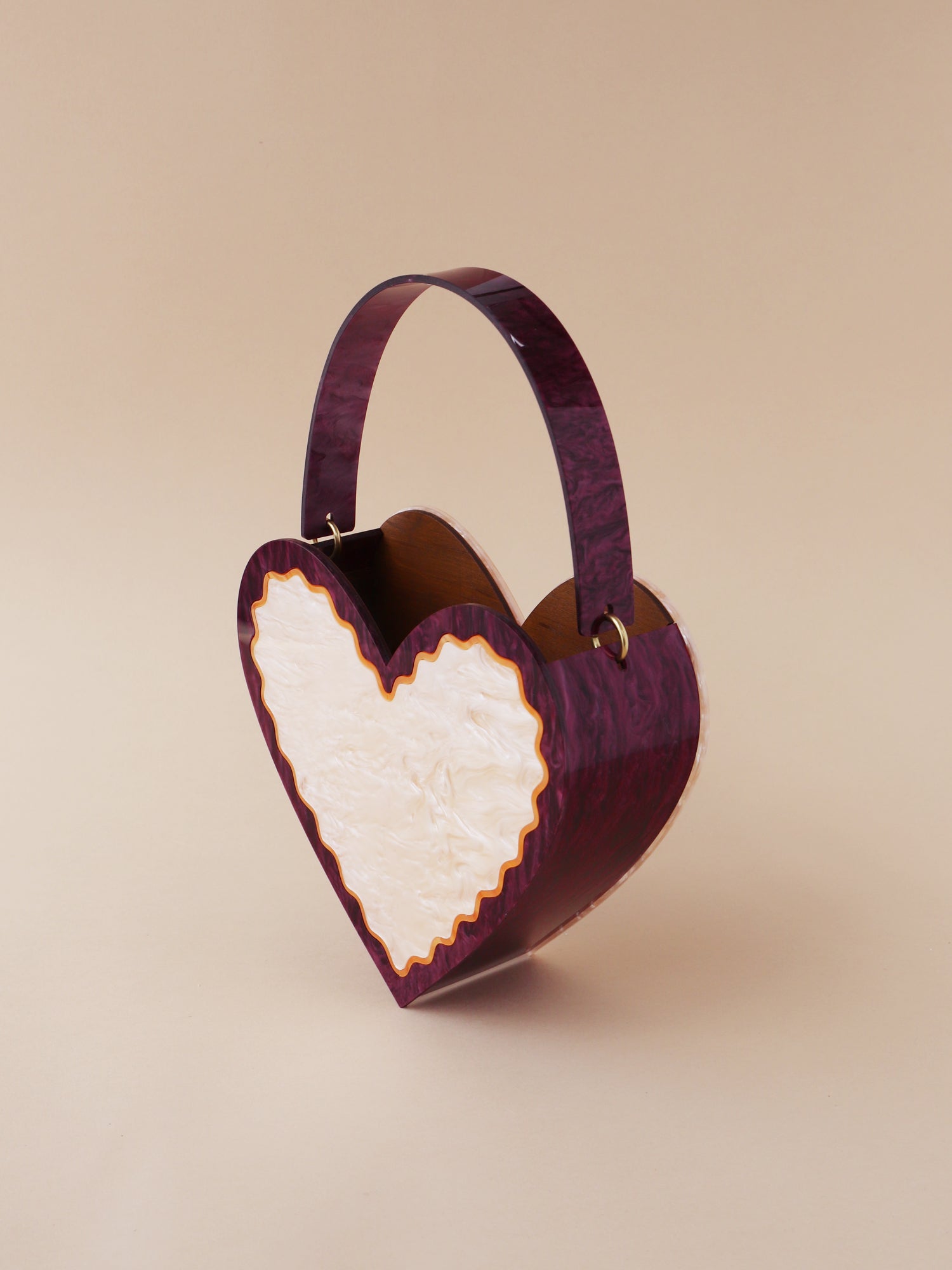 Heart Bag in Cherry/Cream