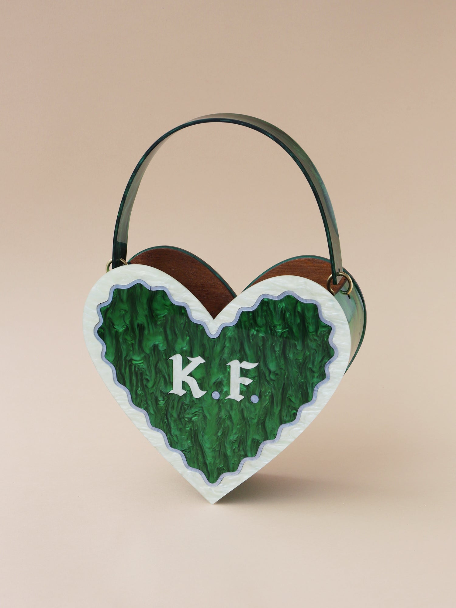 Heart Bag in Emerald/Mint