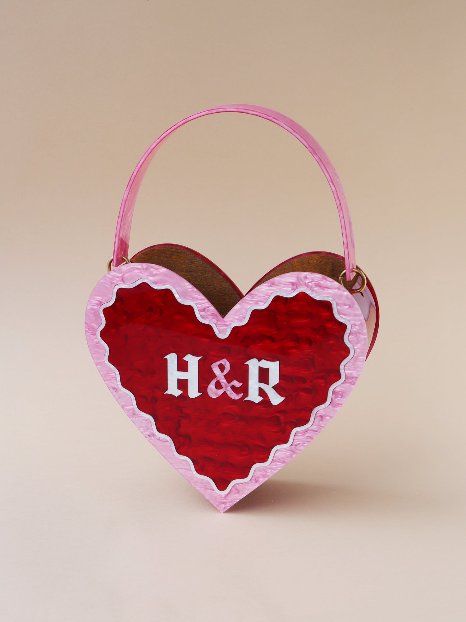 Heart Bag in Pink/Red