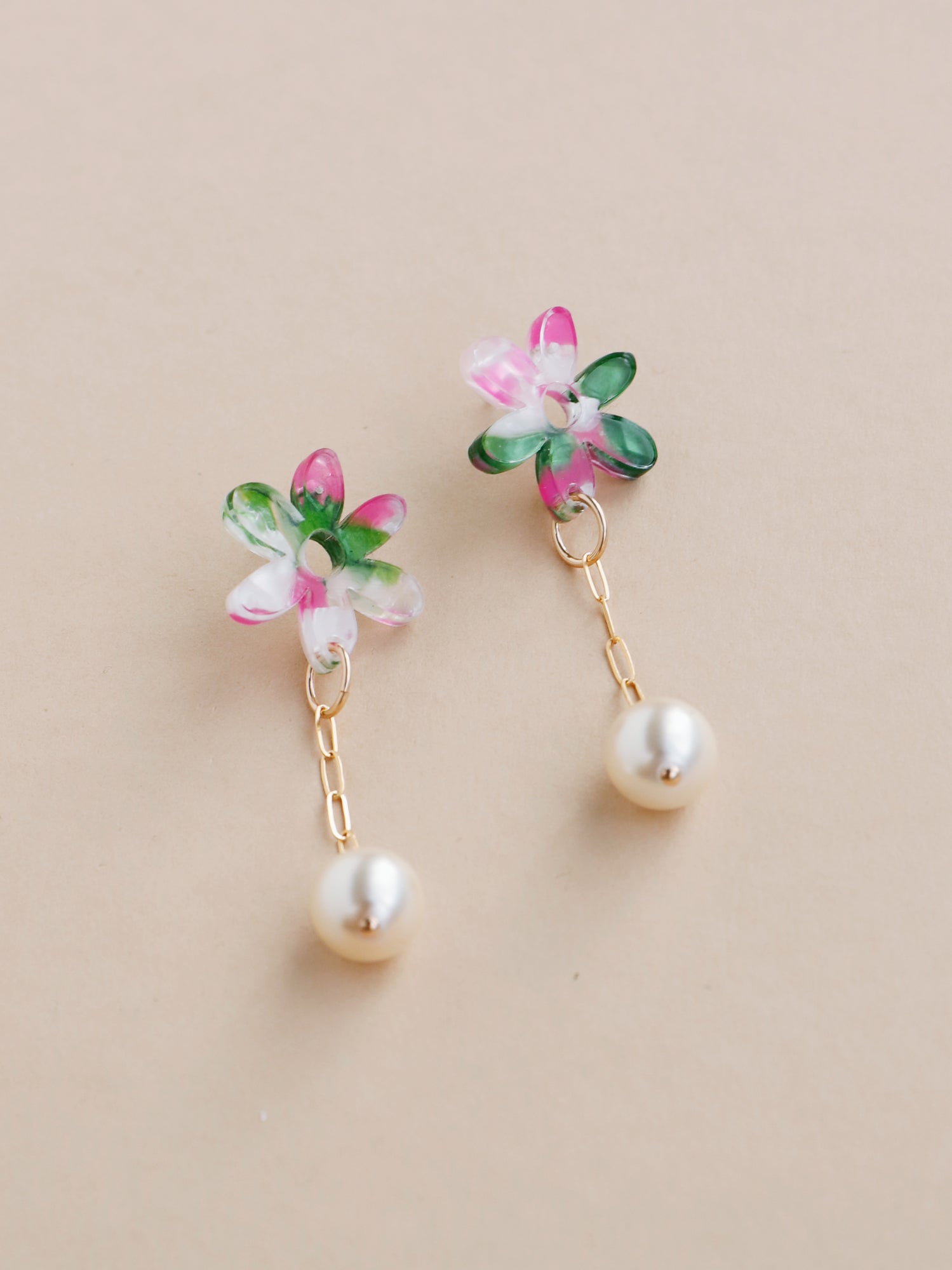 Caia Drop Studs in Water Lily
