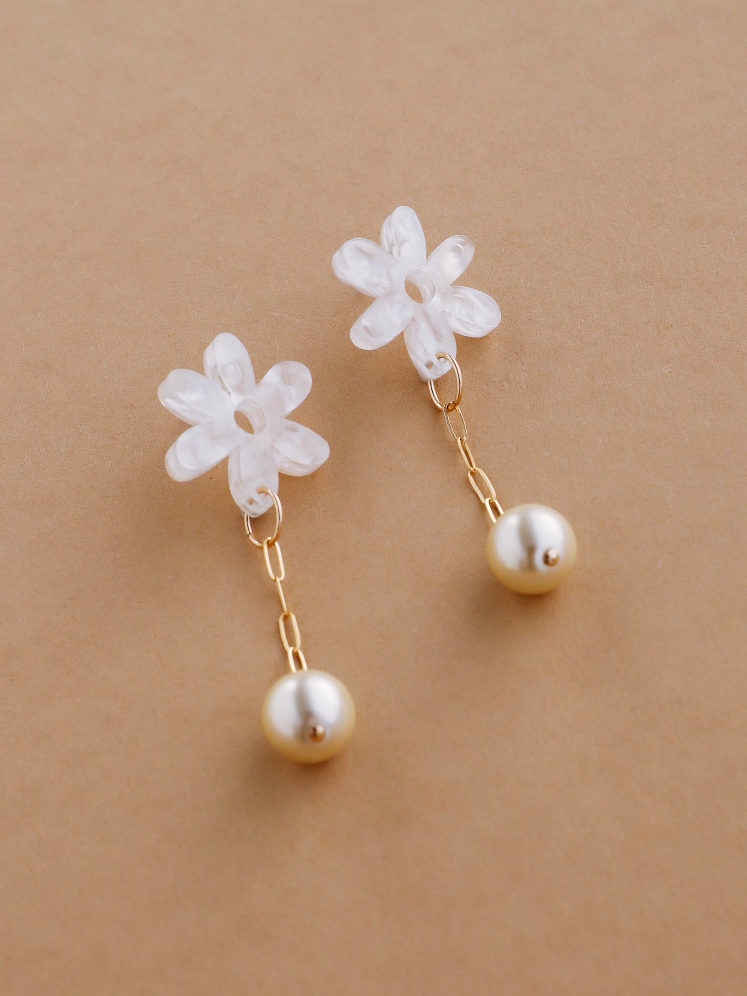 Caia Drop Studs in Off White