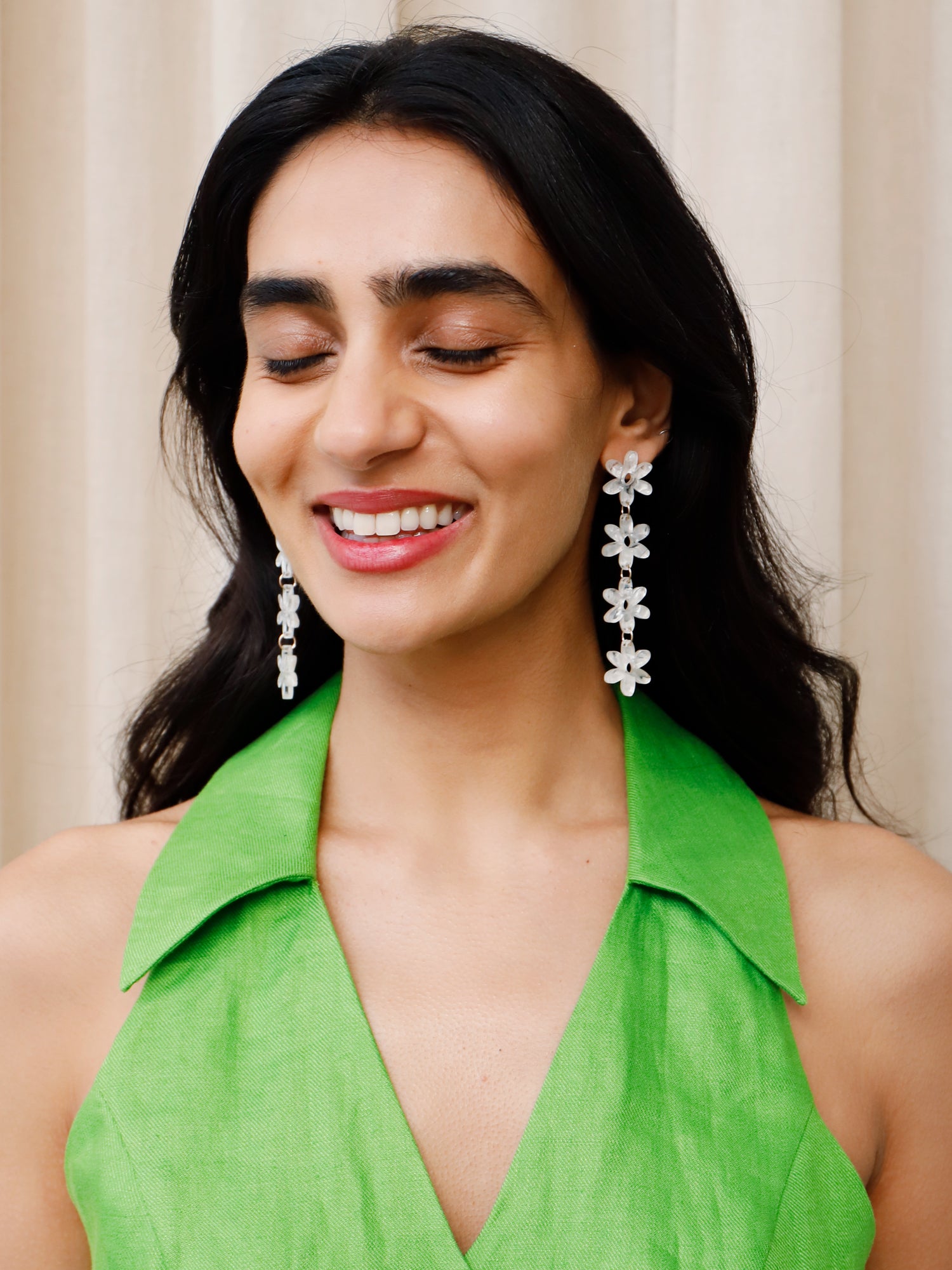Connie Statement Earrings in Off White