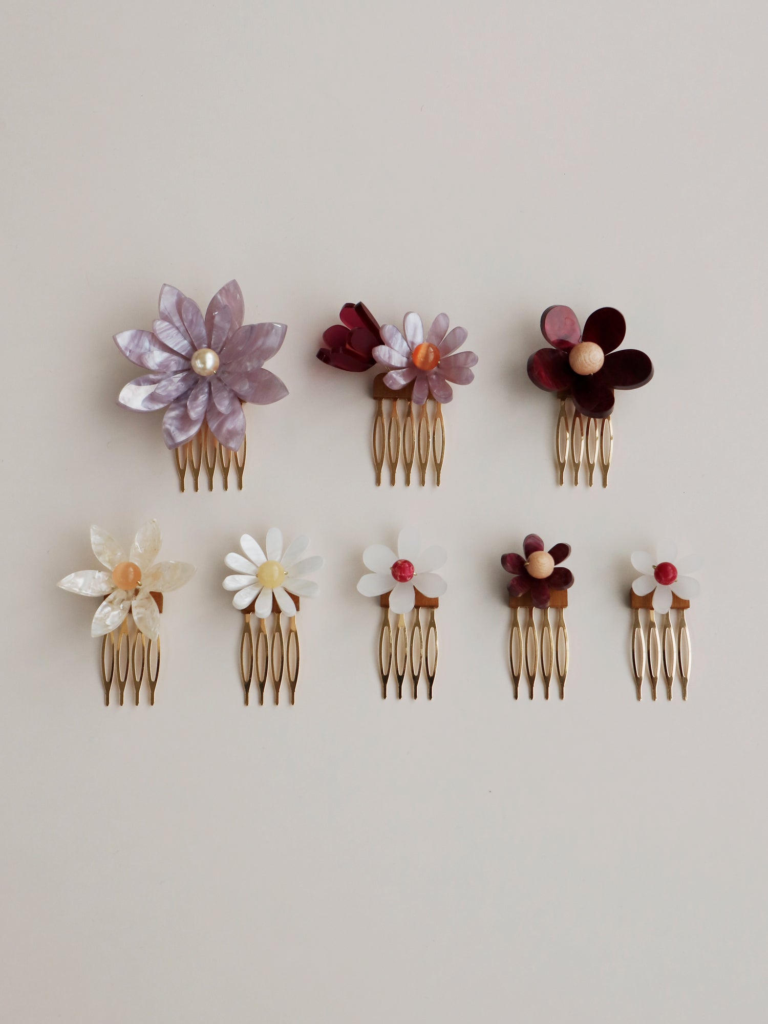 Meadow Comb Set in Lilac/Cherry