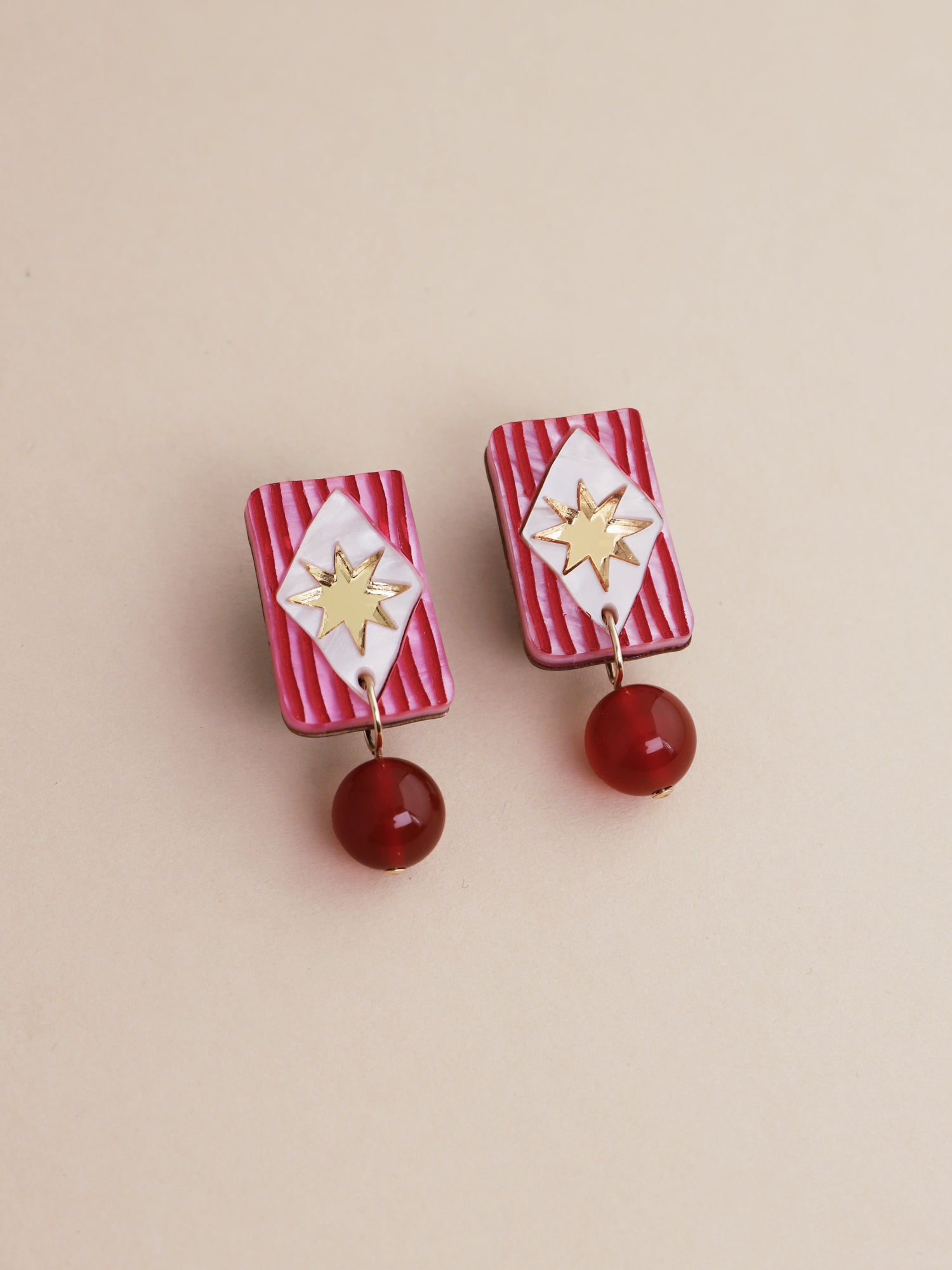 Allegra Studs in Ruby