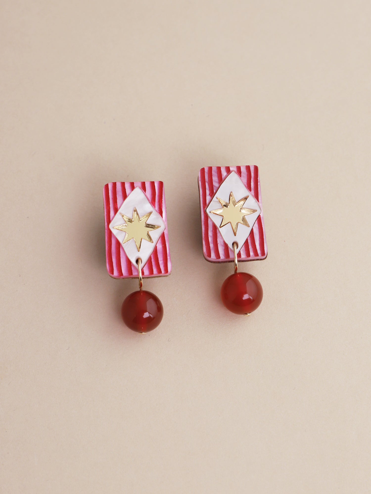 Allegra Studs in Ruby