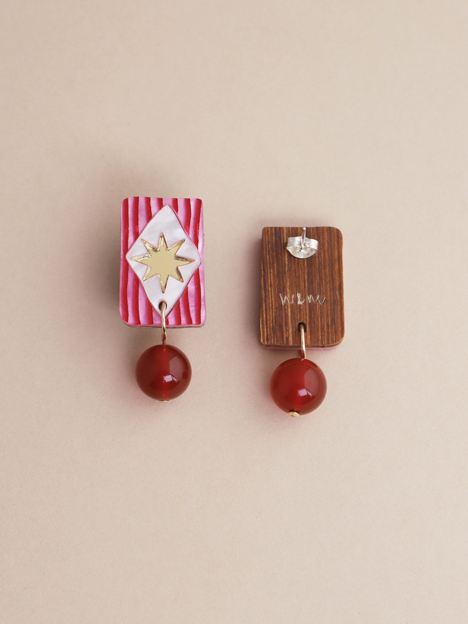 Allegra Studs in Ruby