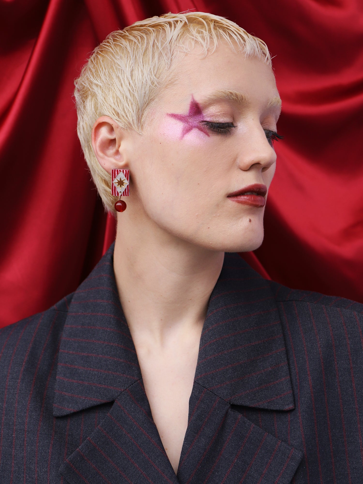 Allegra Studs in Ruby