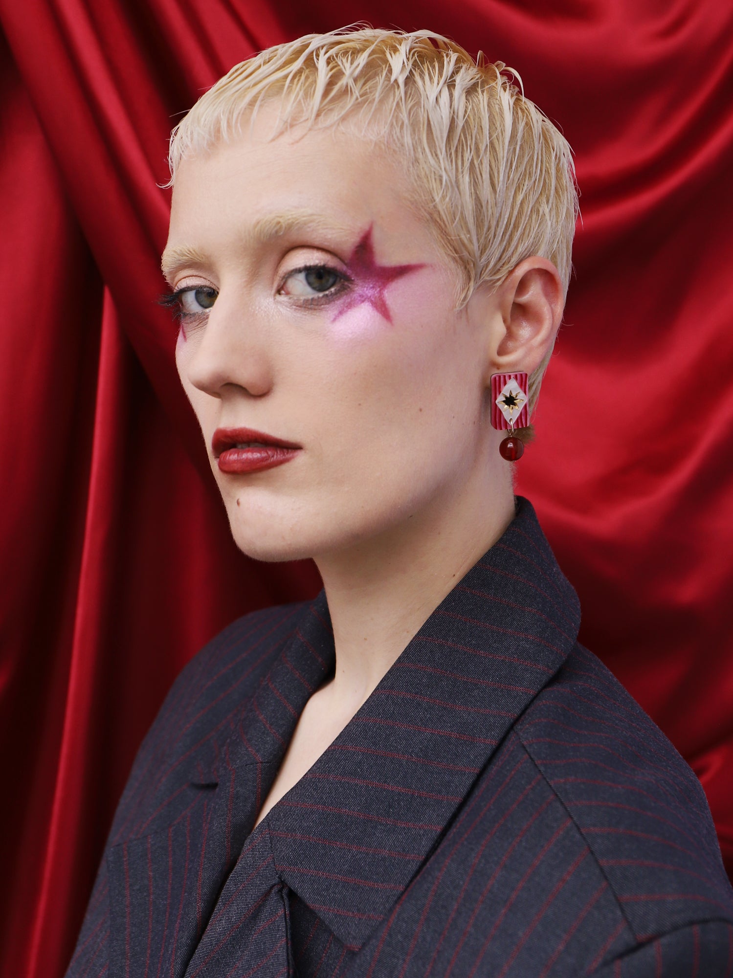 Allegra Studs in Ruby