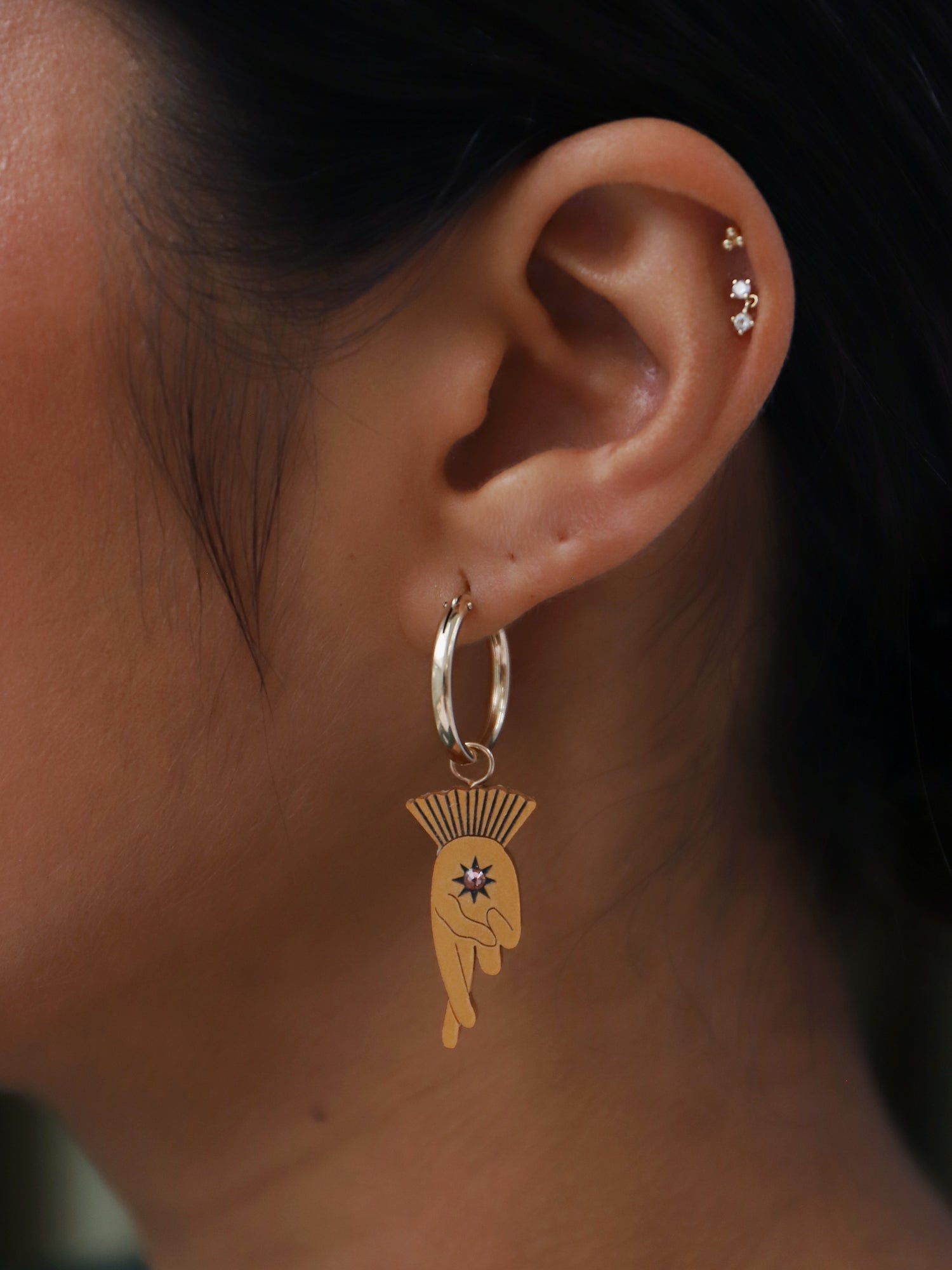 Fingers Crossed Hoops