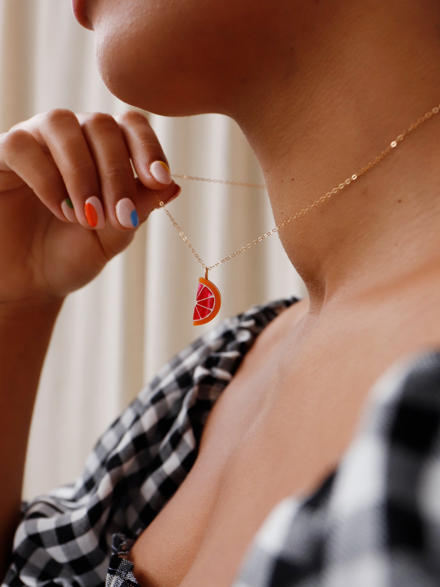 Grapefruit Slice Necklace