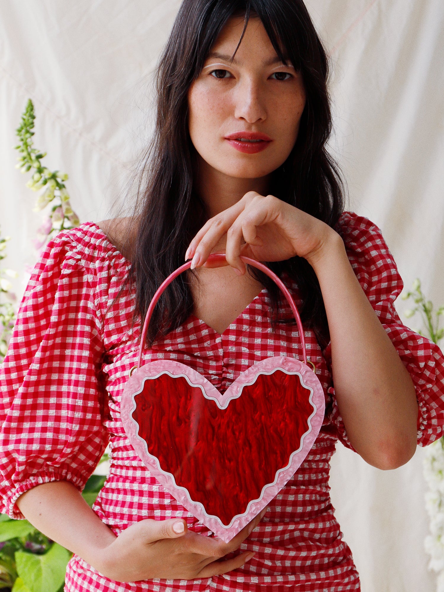 Heart Bag in Pink/Red