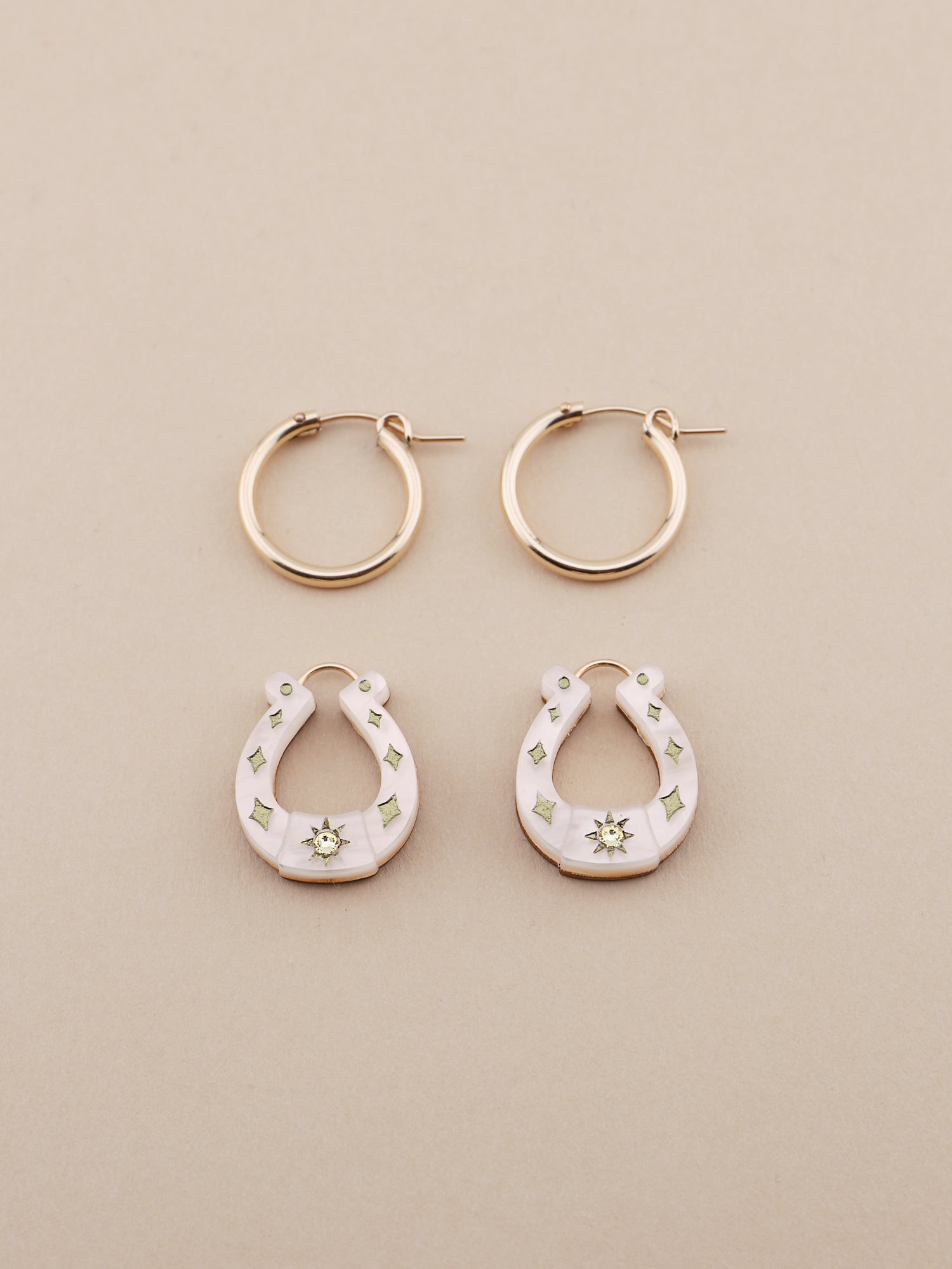 Horseshoe Hoops in Cream