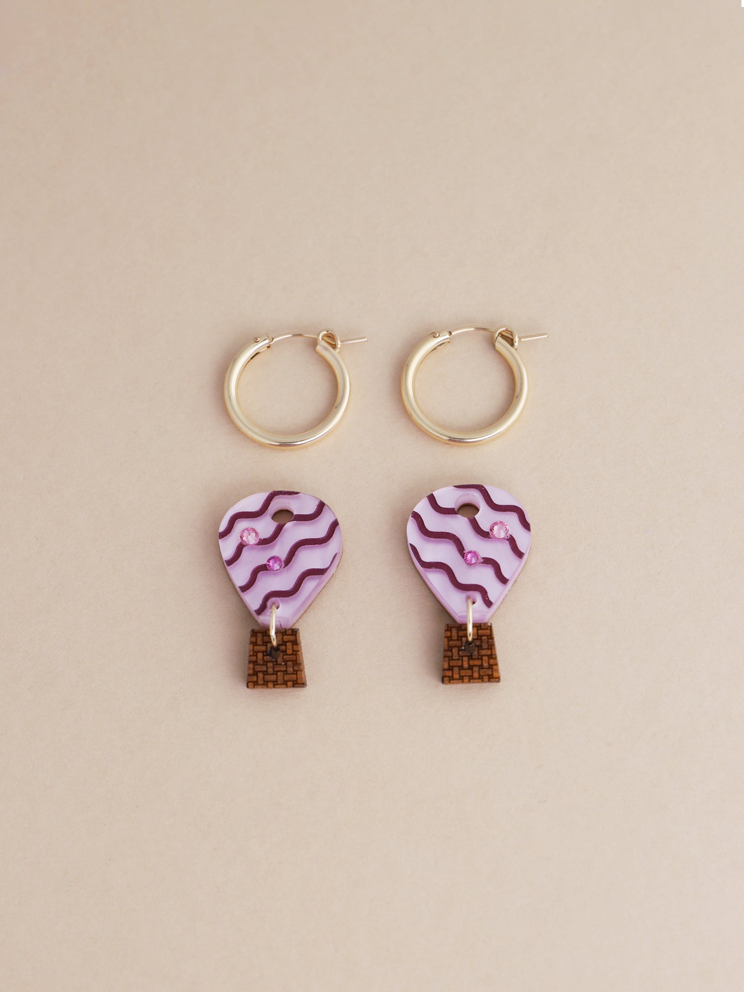 Hot Air Balloon Hoops in Violet