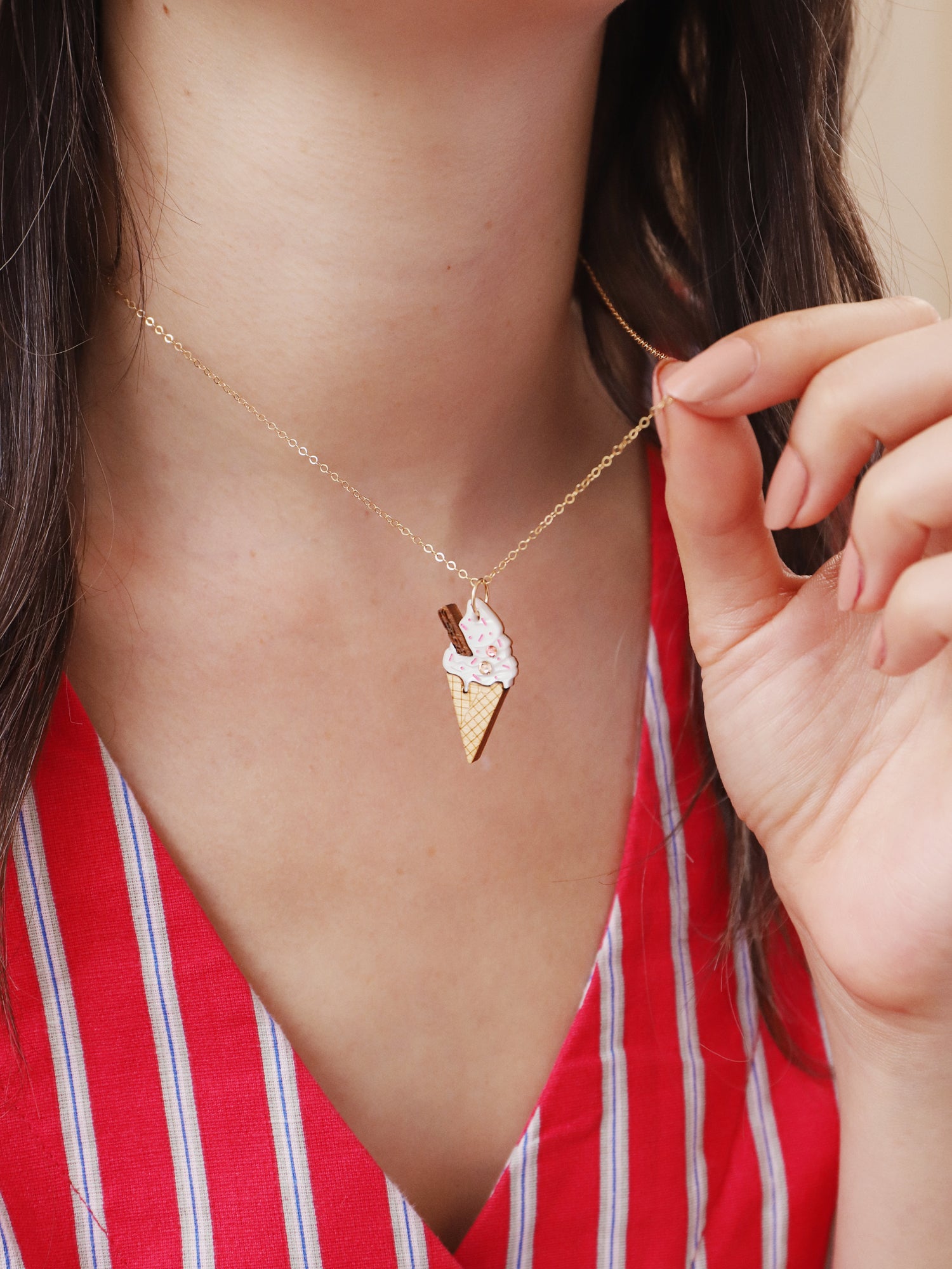 ネックレス・ペンダント Whisper Melt Ice Cream Necklace Ice Cream Cone Necklace