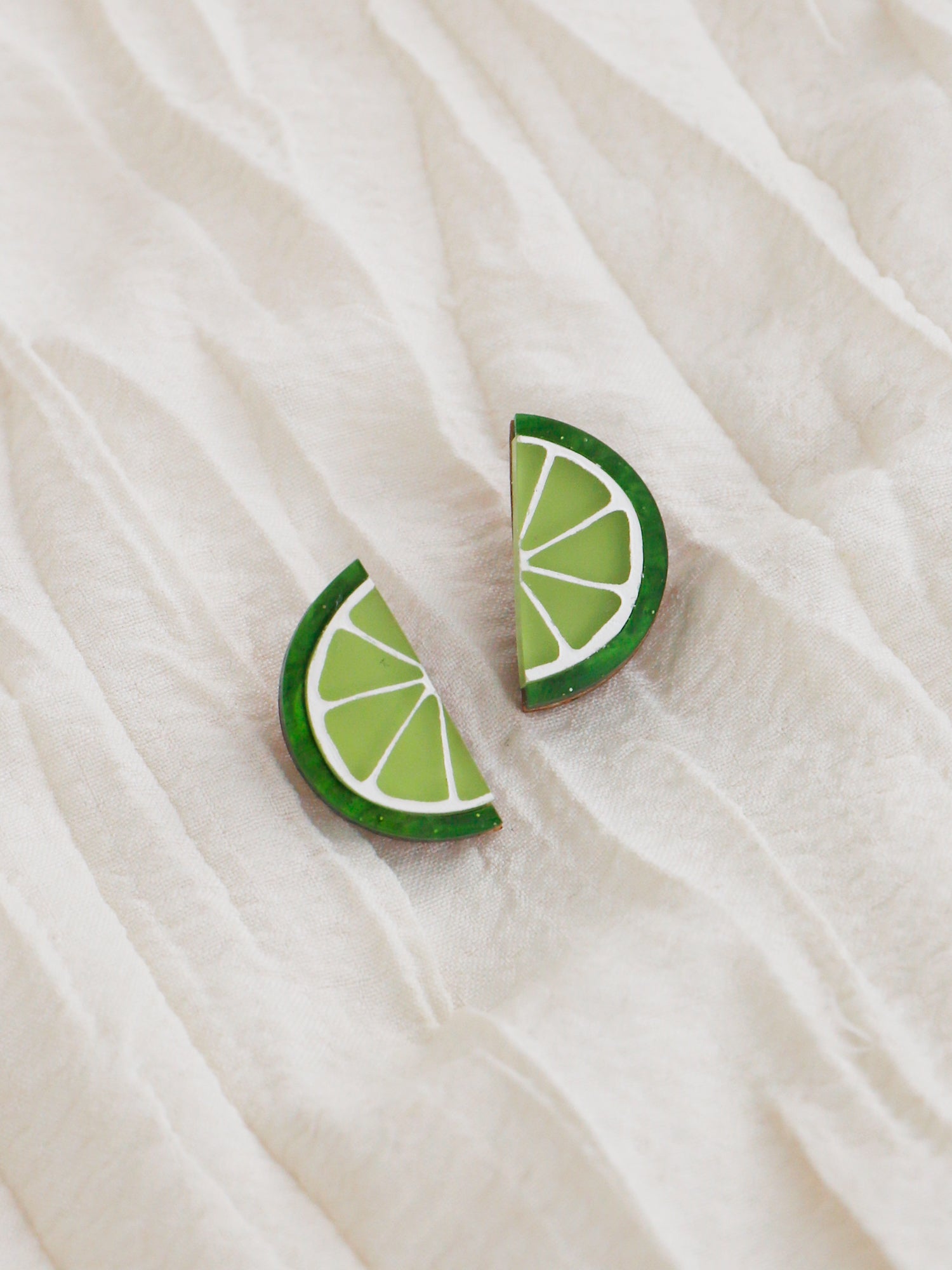 12. Lime Slice Studs - Clip On - Discontinued