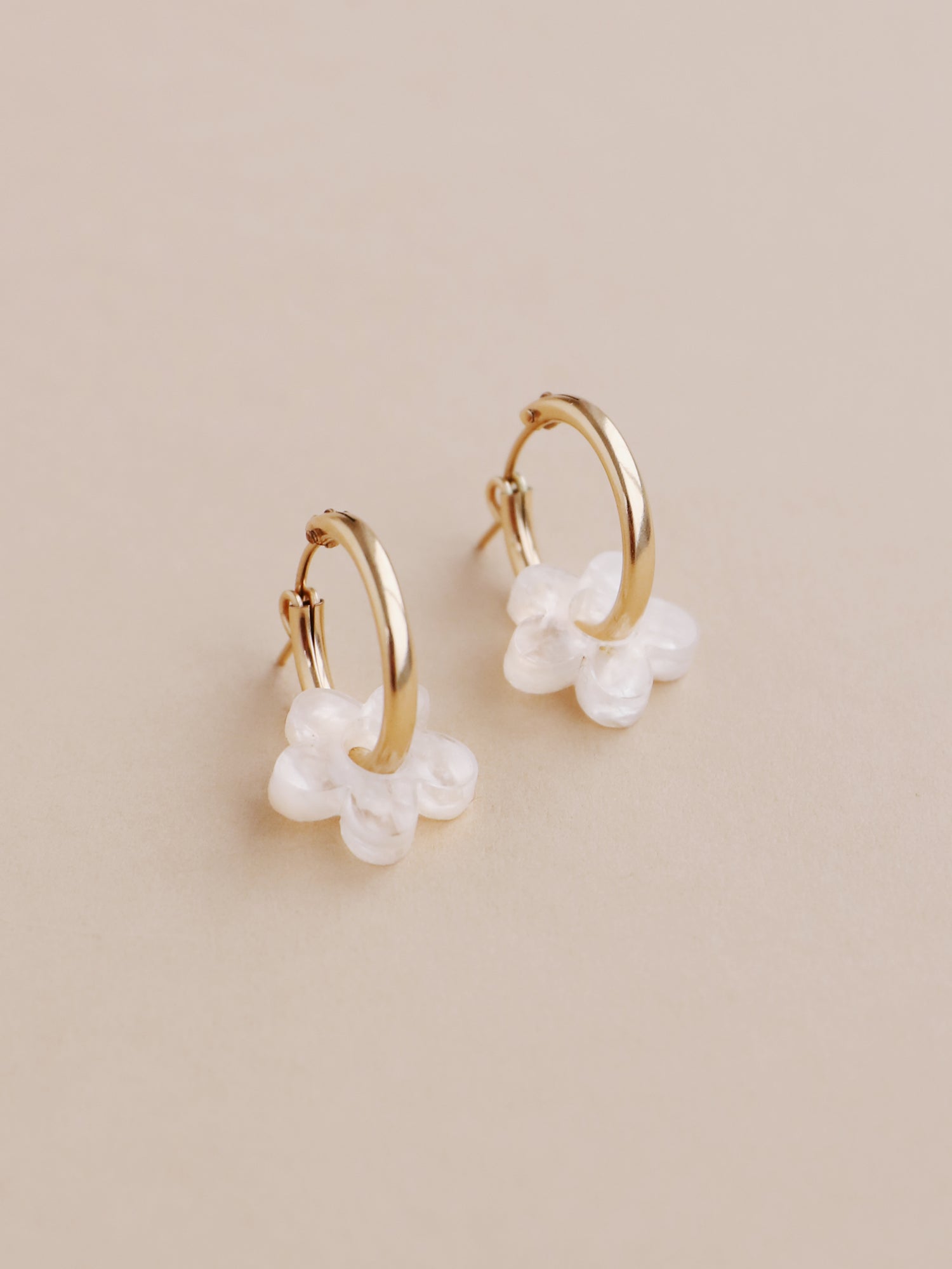 Mini Nina Hoops in Off-White