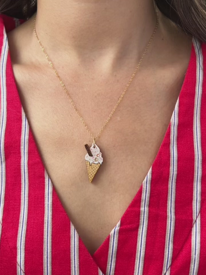 Ice Cream Cone Necklace