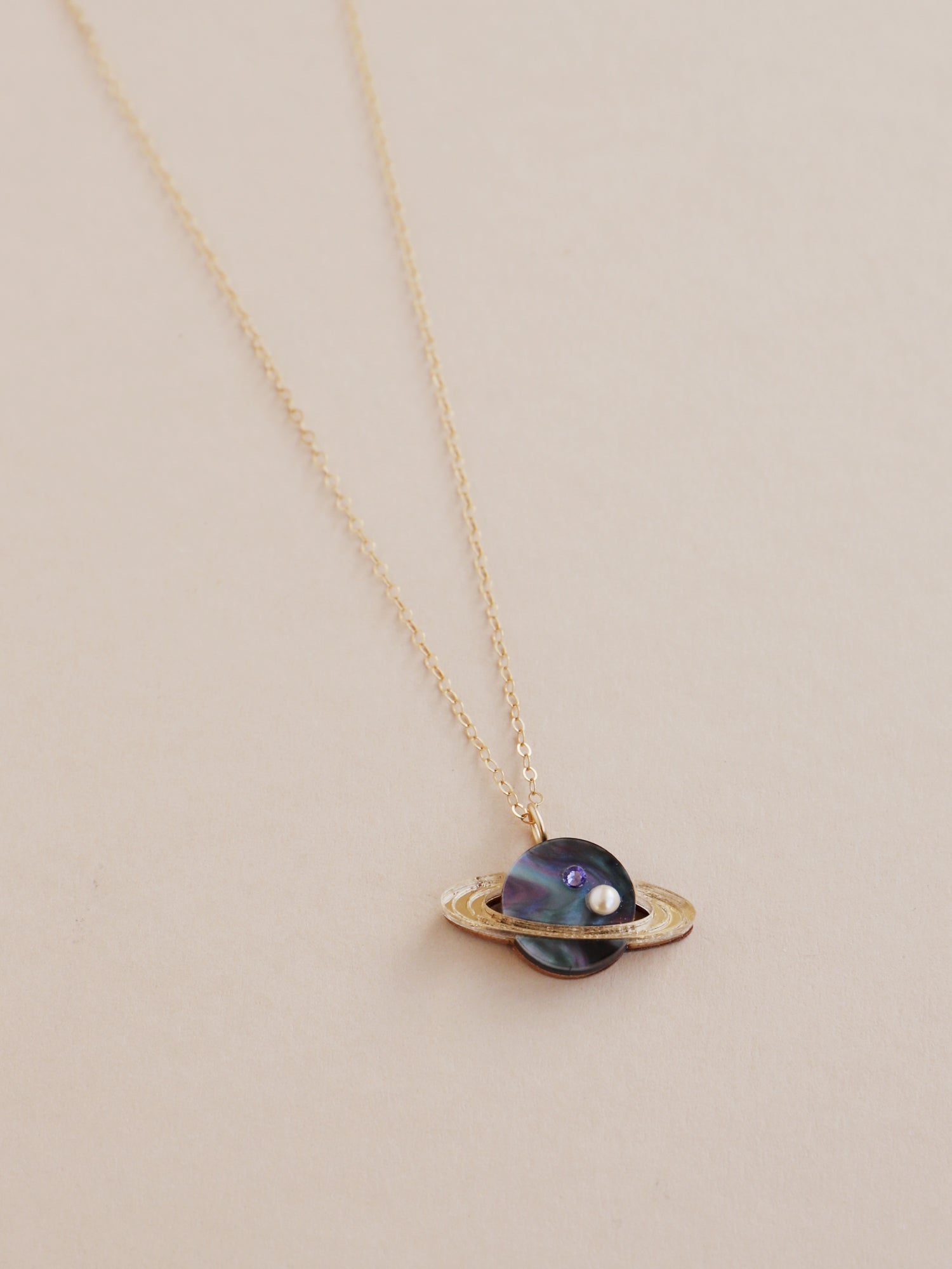 39. Saturn Necklace in Midnight - No Chain/Pendant Only - Seconds