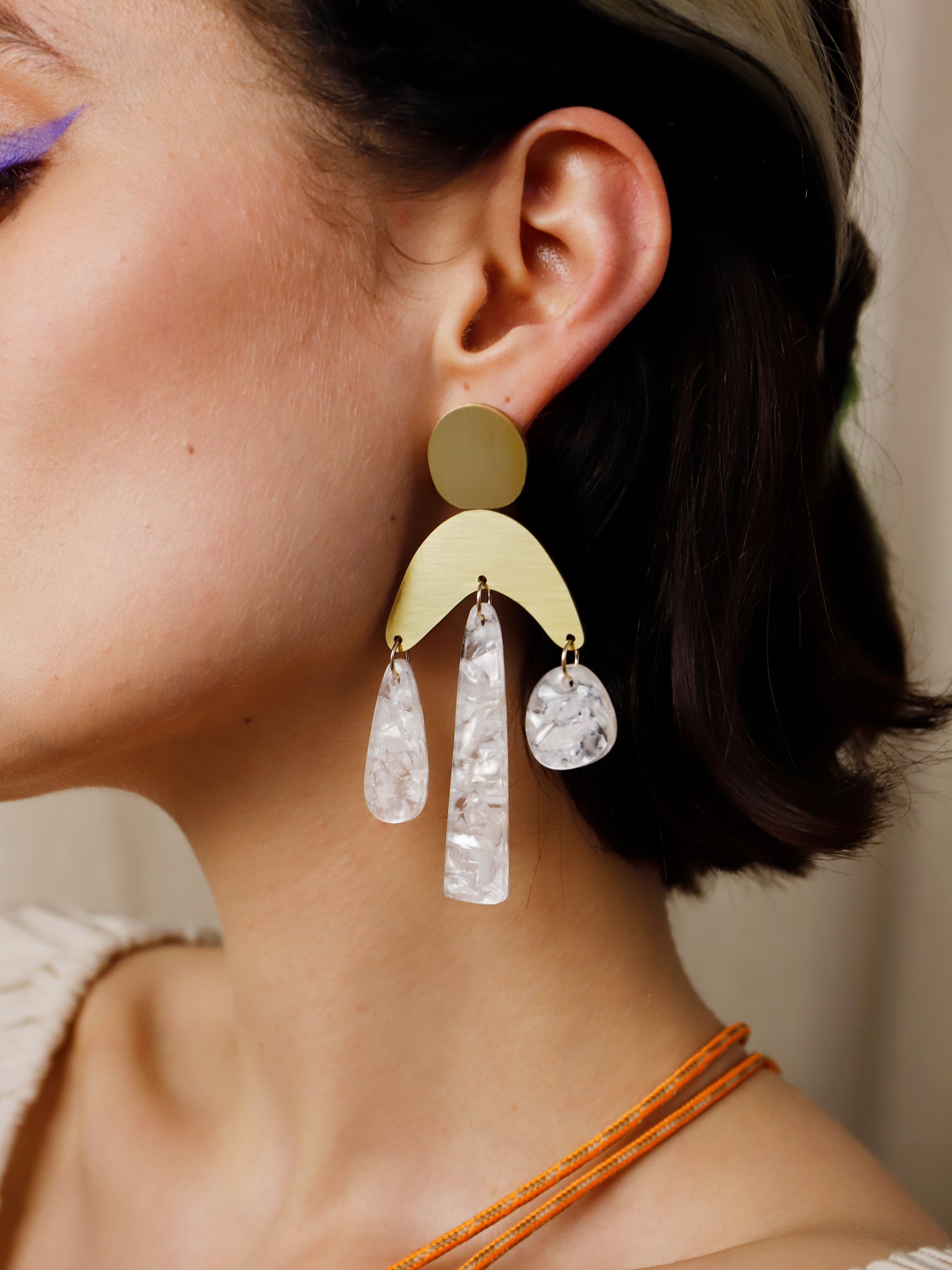 Agnes Statement Earrings in Off-White