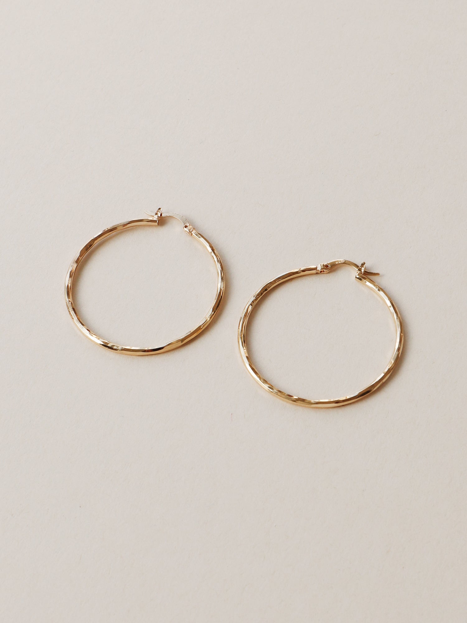 Gold-Plated Textured Hoop (40mm)