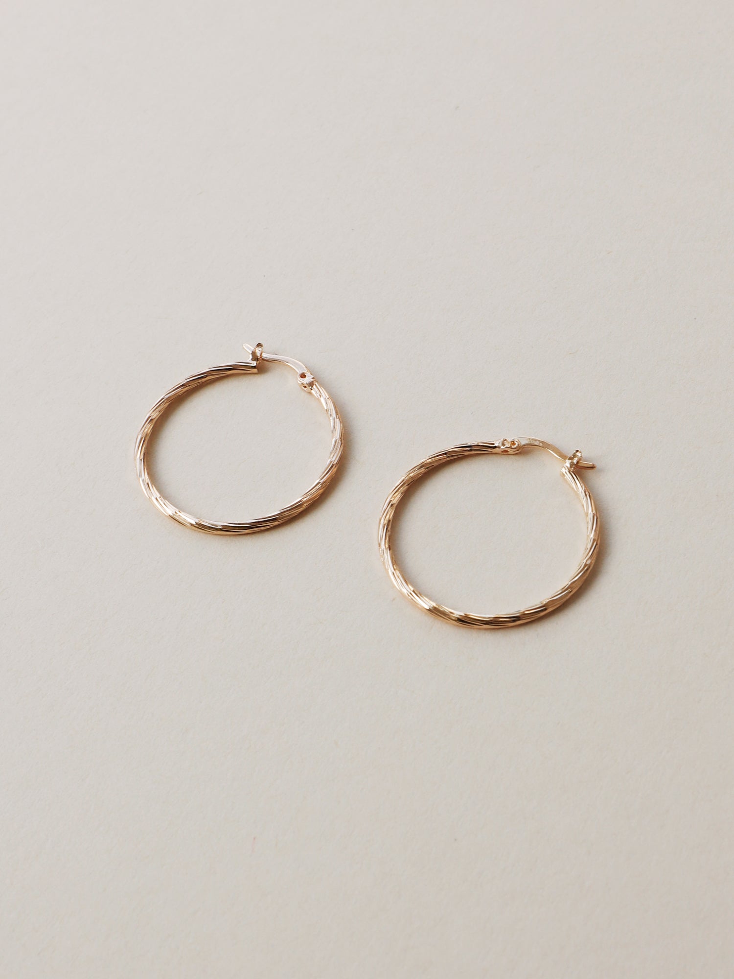 Gold-Plated Textured Hoop (30mm)