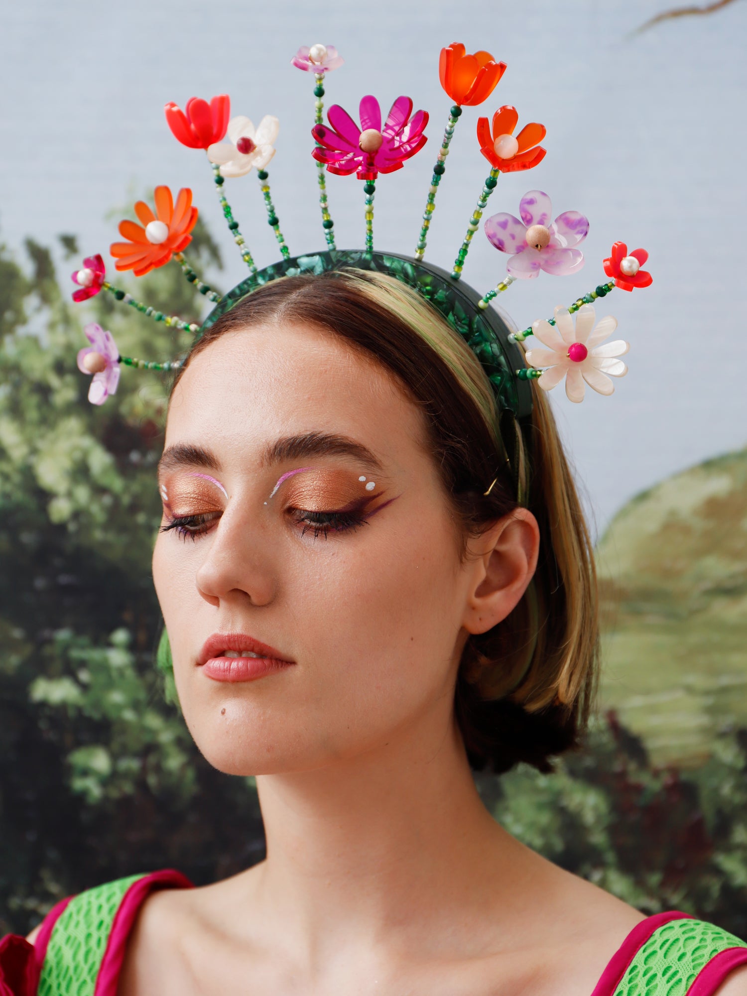 Ophelia Headpiece in Pink