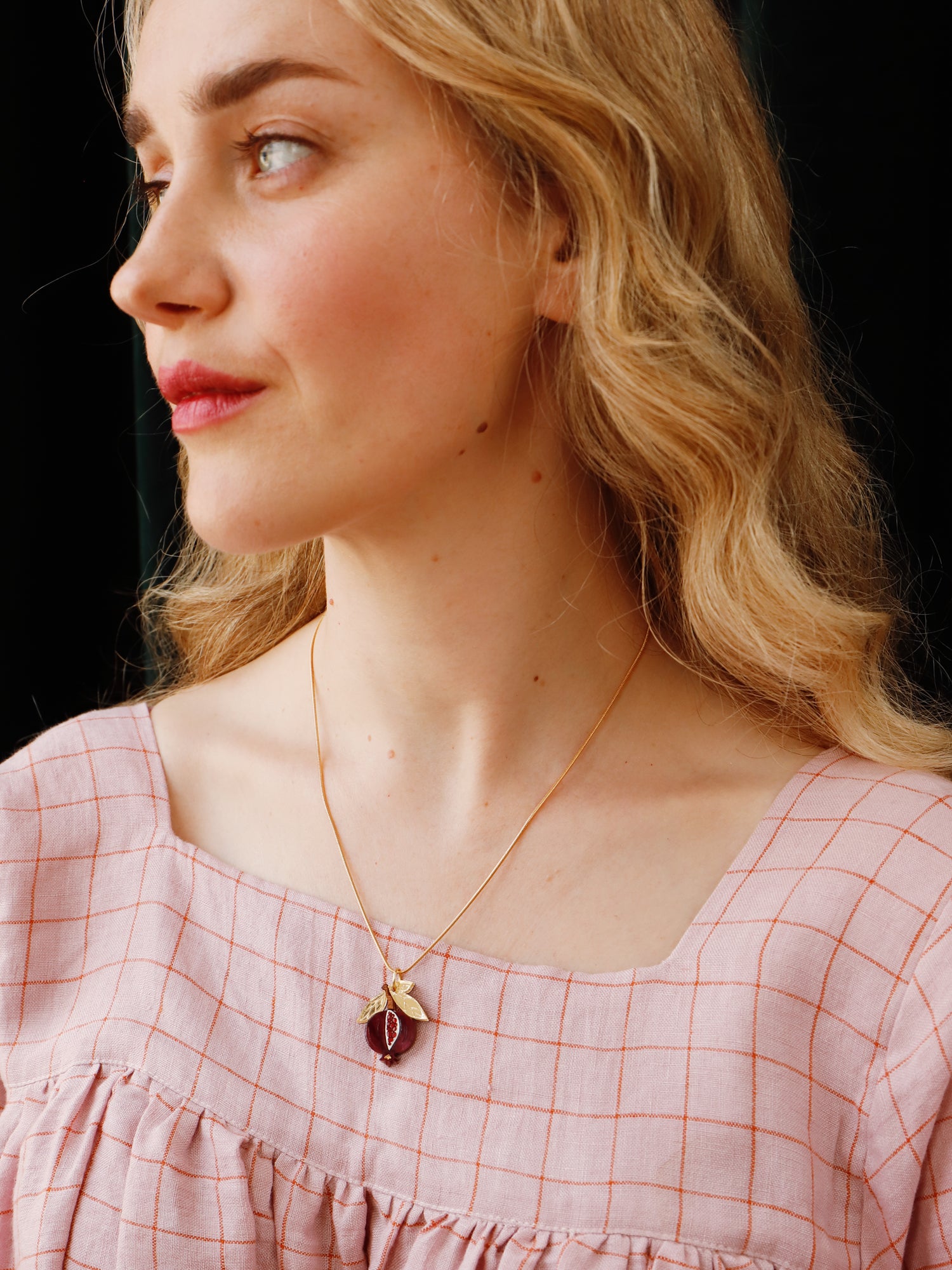 Mini Pomegranate Necklace. Original jewellery handmade in the U.K. by Wolf & Moon.